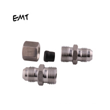 JIC male metric thread bite type tube fittings 24 degree ss 304/316  straight compression connector